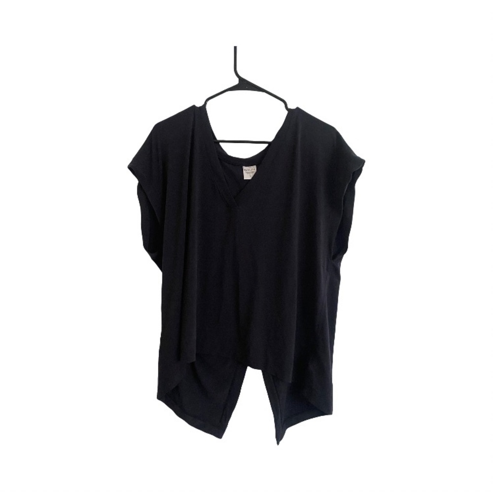 ATHLETA Black Wrap Around Tie Short Sleeve T-Shirt Size XL